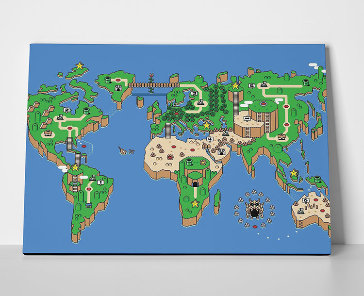 Super Mario Map Poster canvas