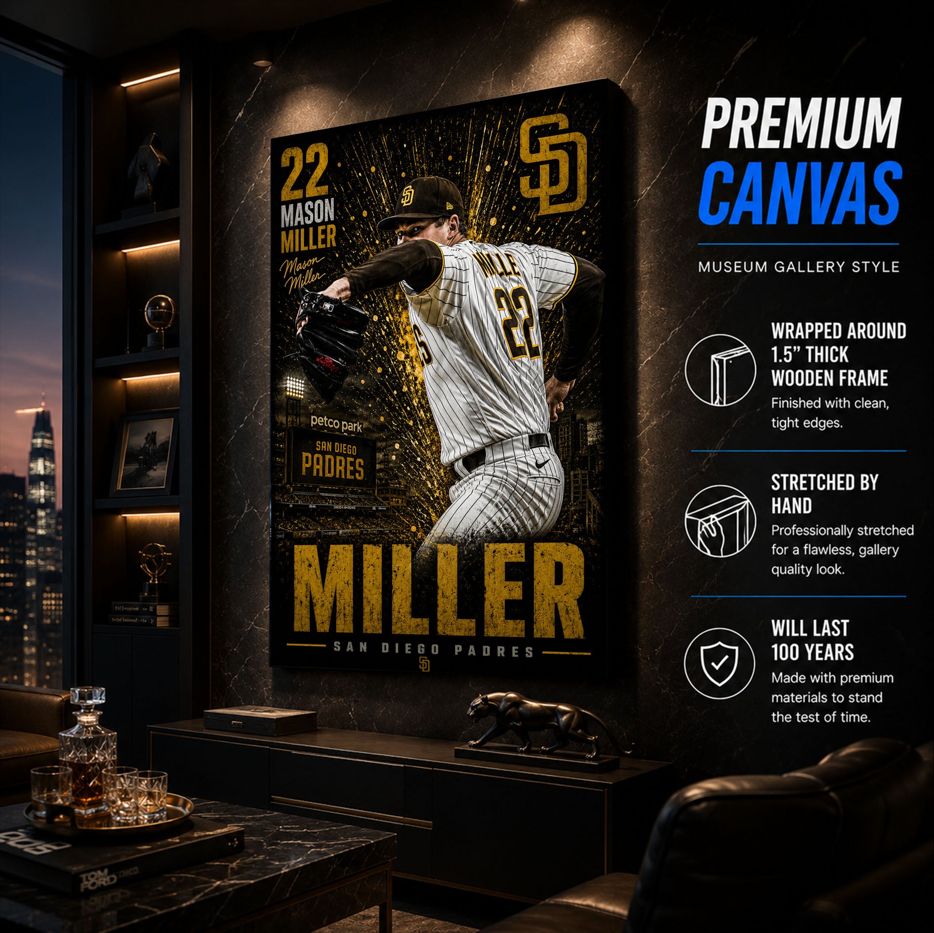 Mason Miller Padres Poster or Canvas Wall Art