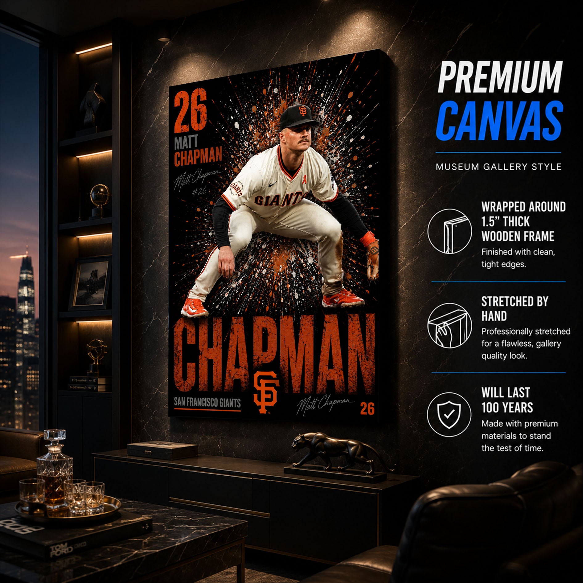 Matt Chapman Giants Poster or Canvas Wall Art
