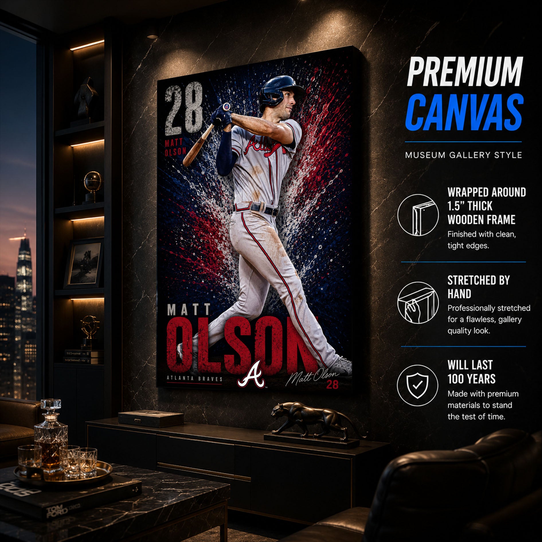 Matt Olson Braves Poster or Canvas Wall Art