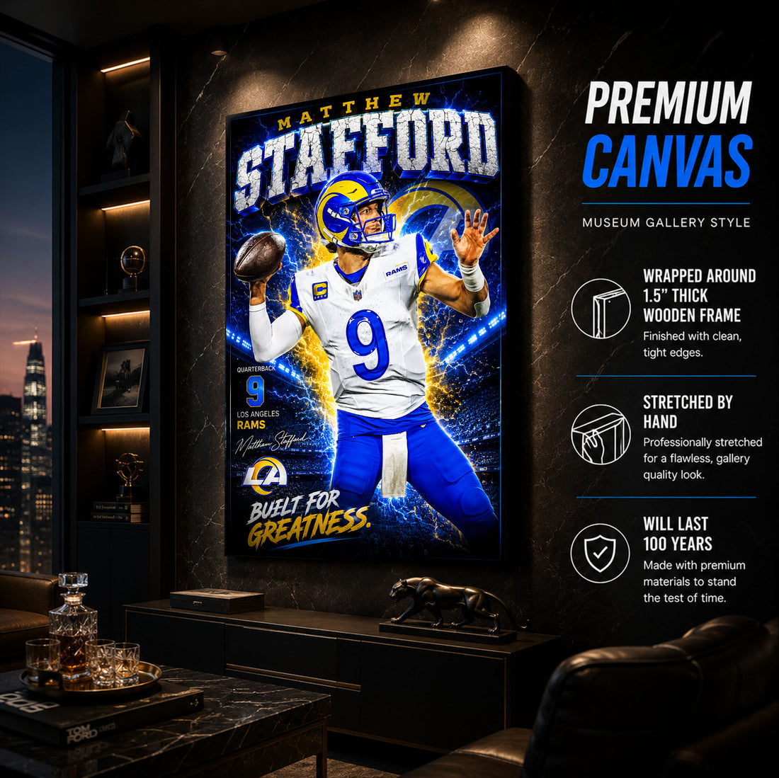 Matthew Stafford Rams Fan Poster or Canvas Wall Art