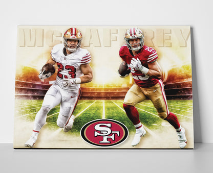 Christian McCaffrey NFL poster canvas wall art 49ers football