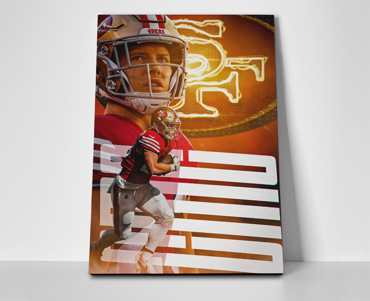 Christian McCaffrey poster canvas wall art 49ers 