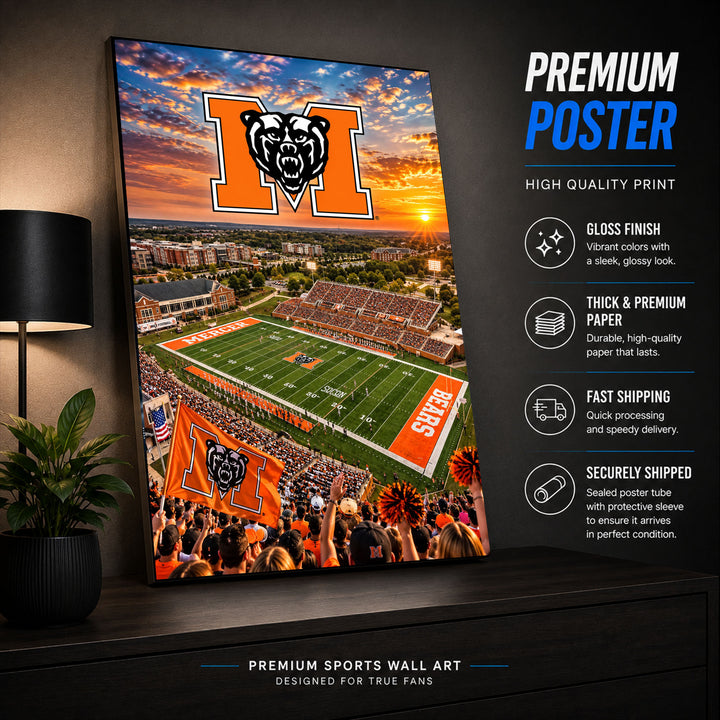 Mercer Football Stadium Poster or Canvas Wall Art