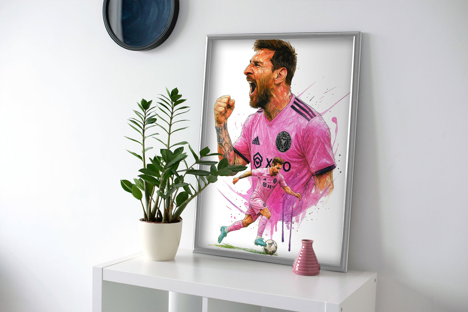 Lionel Messi Miami Painting Poster or Wrapped Canvas