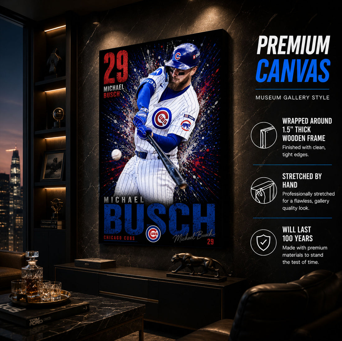 Michael Busch Cubs Poster or Canvas Wall Art
