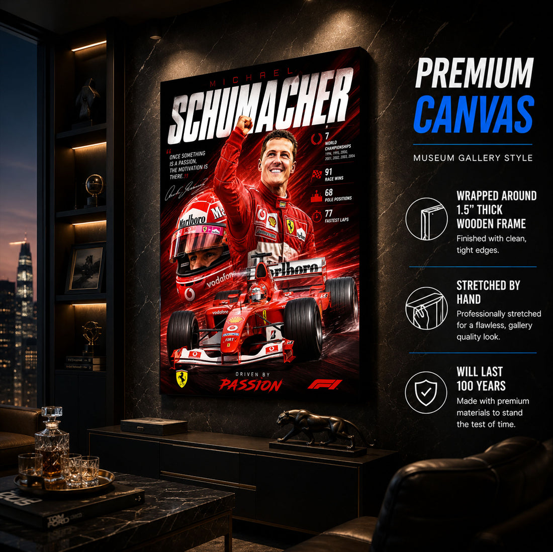 Michael Schumacher Poster & Canvas – Ferrari Formula 1 Racing Legend Wall Art