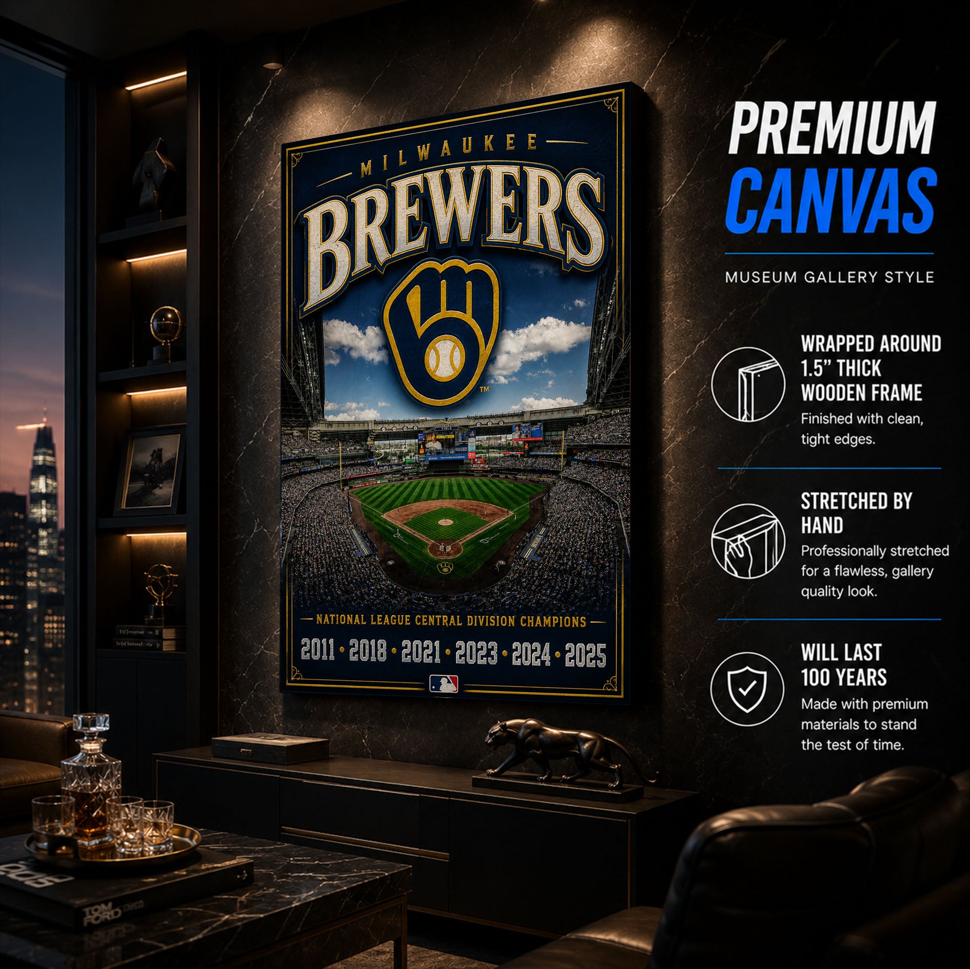 Milwaukee Brewers Stadium Fan Poster or Canvas Wall Art