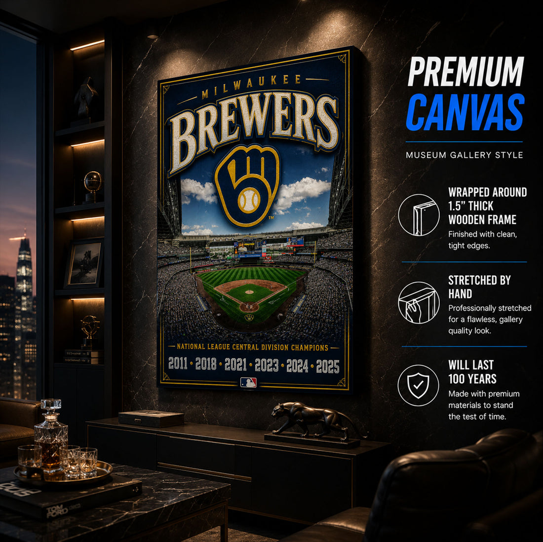 Milwaukee Brewers Stadium Fan Poster or Canvas Wall Art