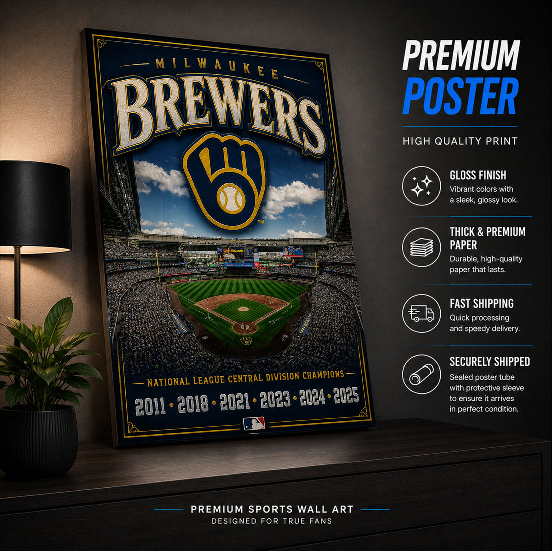 Milwaukee Brewers Stadium Fan Poster or Canvas Wall Art