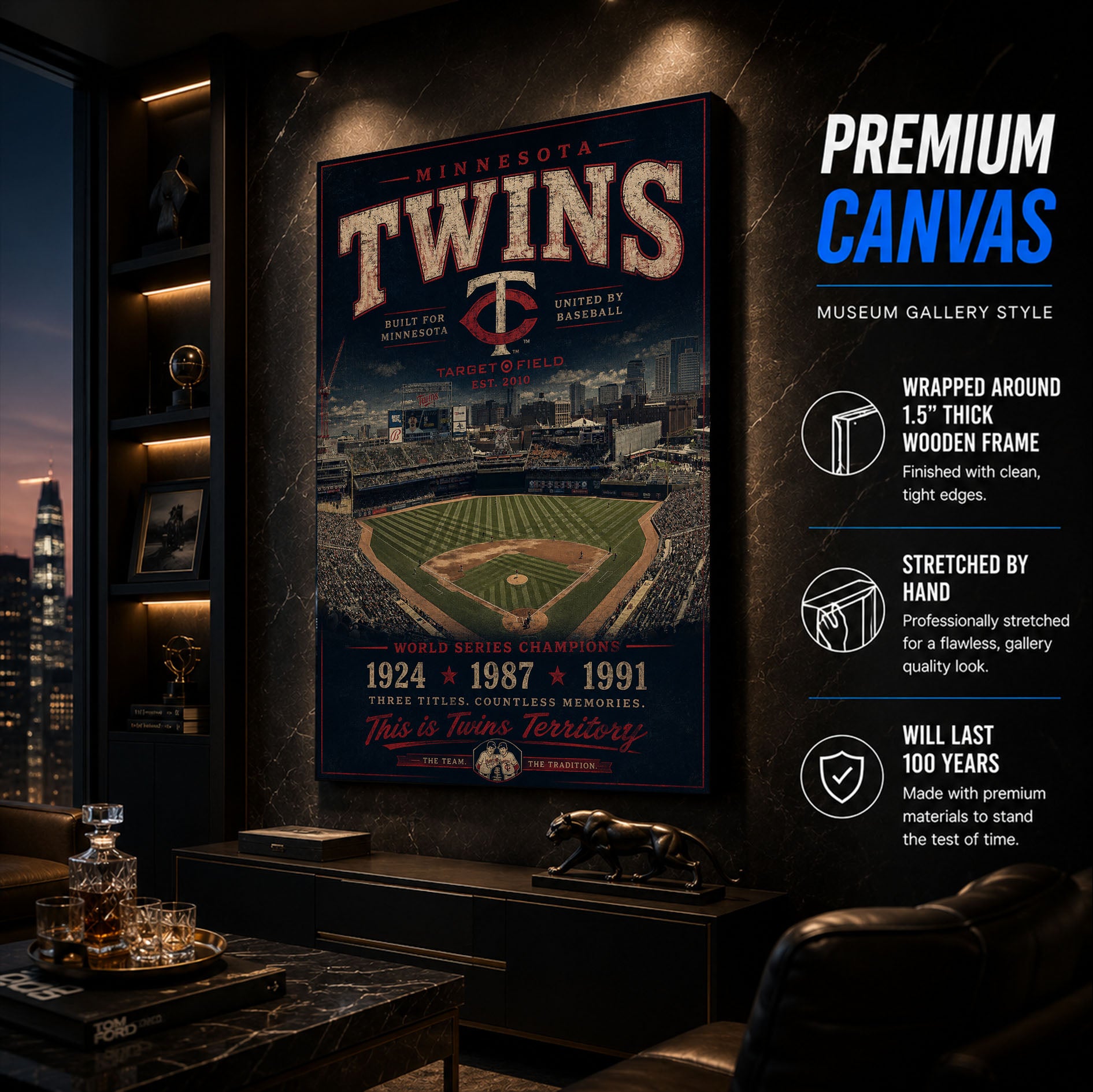 Minnesota Twins Stadium Fan Poster or Canvas Wall Art