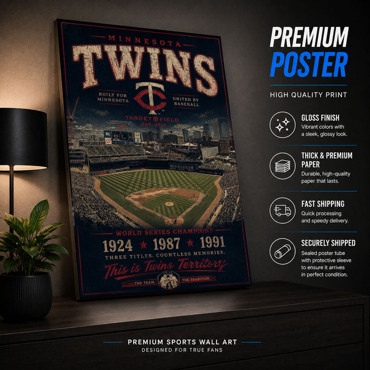 Minnesota Twins Stadium Fan Poster or Canvas Wall Art