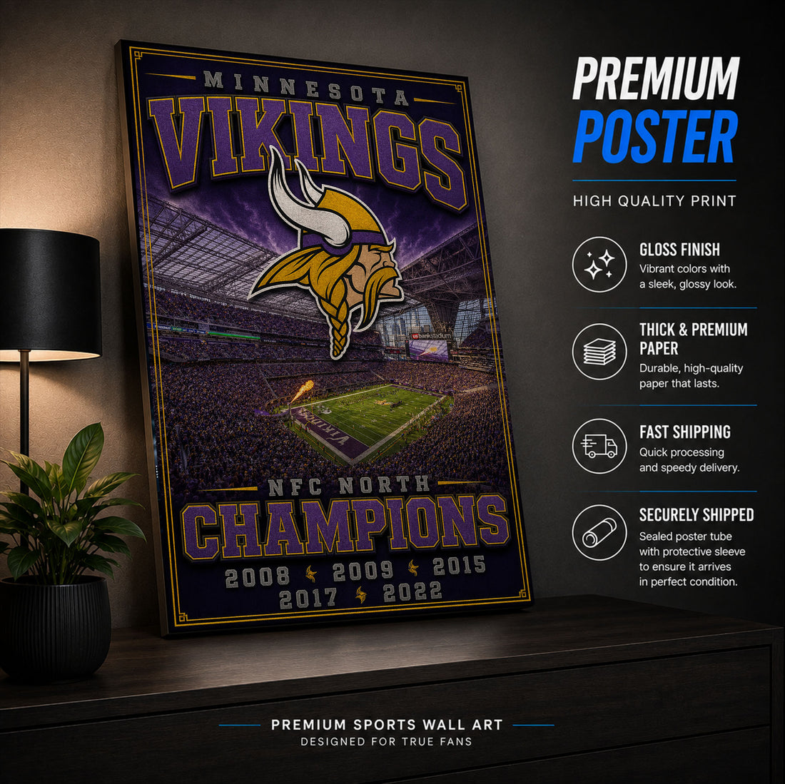 Minnesota Vikings Stadium Fan Poster or Canvas Wall Art