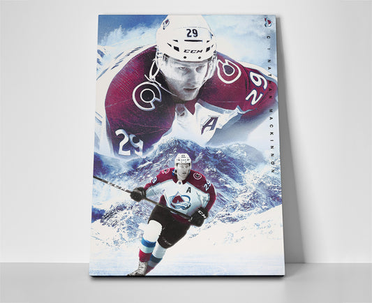nathan mackinnon poster canvas wall art avalanche hockey artwork painting