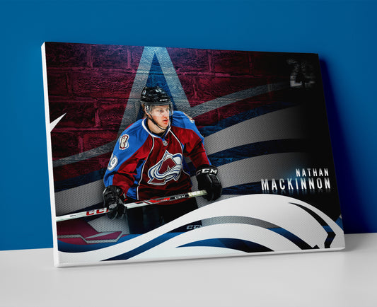 nathan mackinnon poster canvas wall art avalanche hockey artwork painting