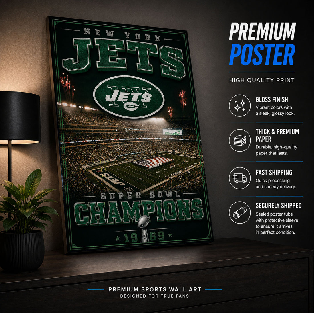 New York Jets Stadium Fan Poster or Canvas Wall Art