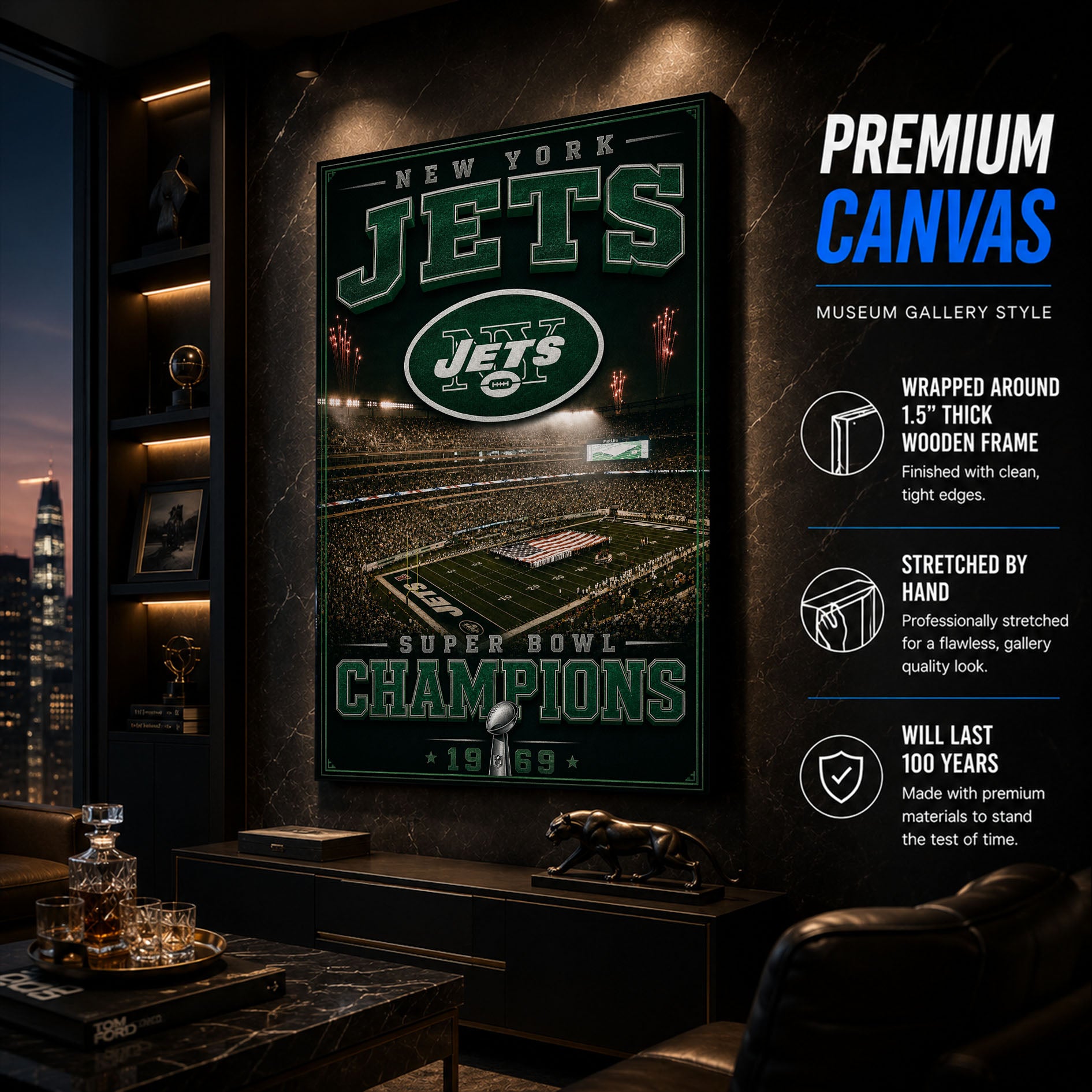 New York Jets Stadium Fan Poster or Canvas Wall Art