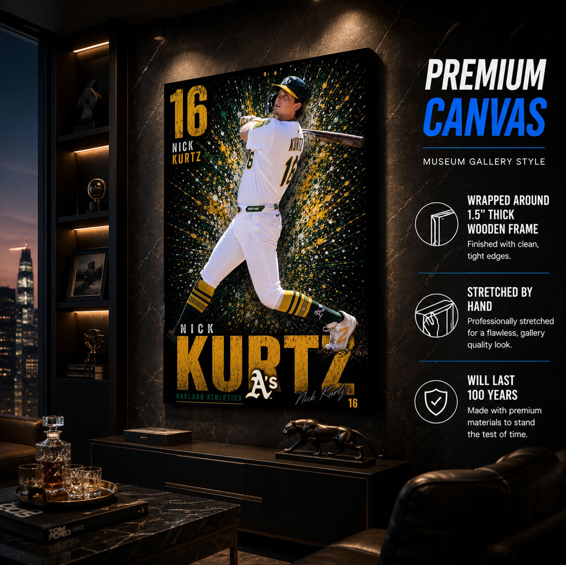 Nick Kurtz Athletics Poster or Canvas Wall Art