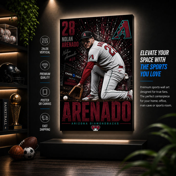 Nolan Arenado Dbacks Poster or Canvas Wall Art
