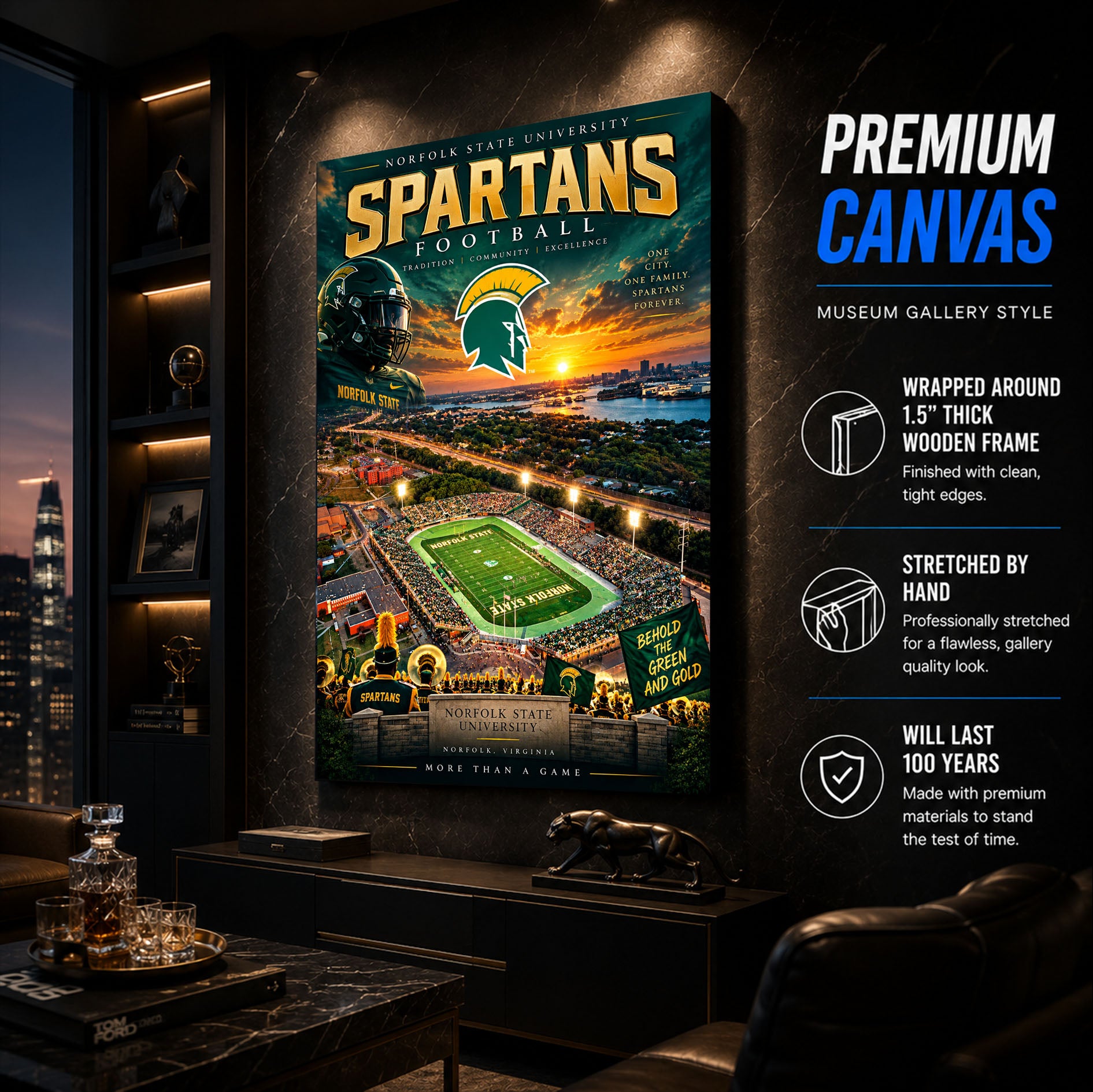 Norfolk State Football Stadium Poster or Canvas Wall Art