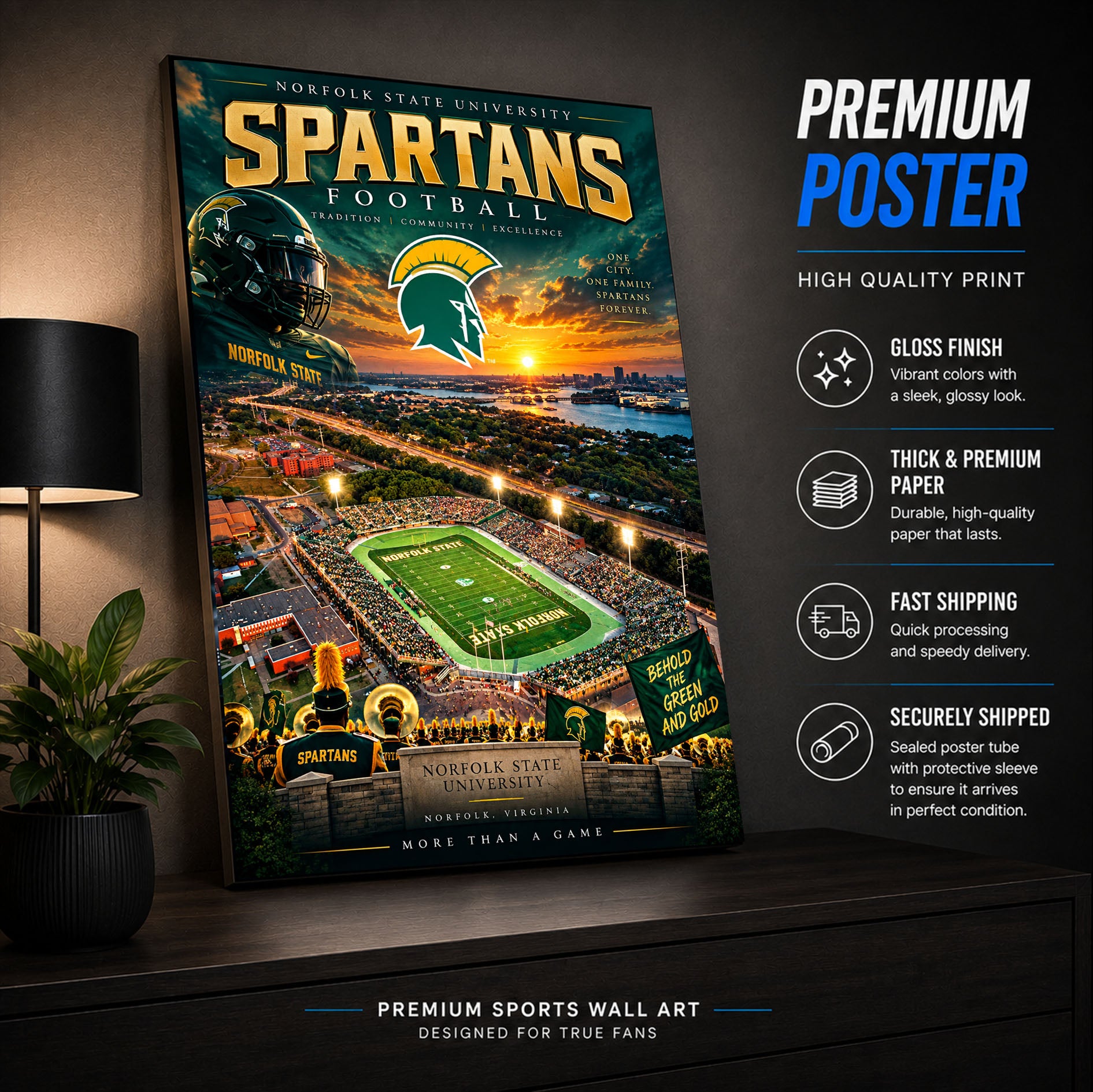 Norfolk State Football Stadium Poster or Canvas Wall Art