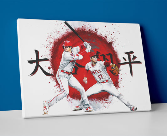 shohei ohtani poster canvas wall art artwork painting