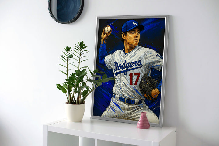 Shohei Ohtani LA Painting Poster or Wrapped Canvas