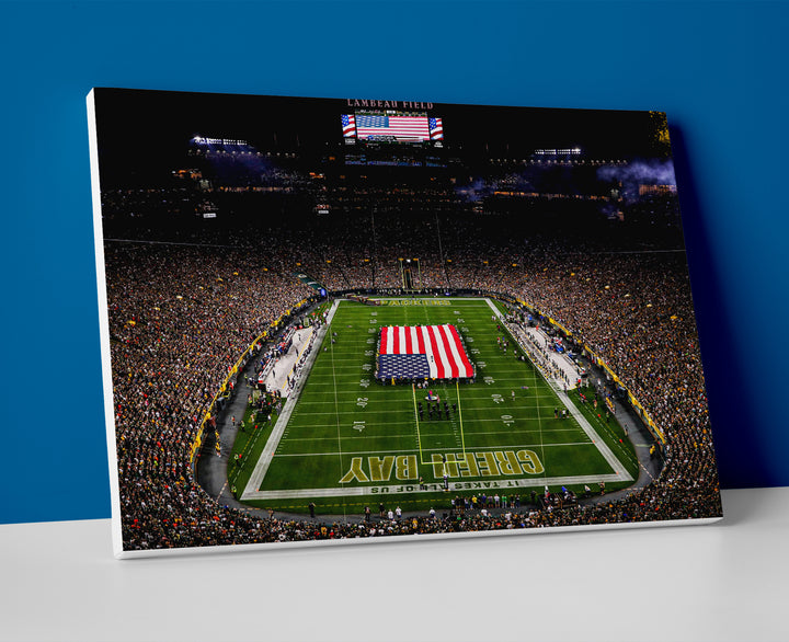 green bay packers stadium poster canvas wall art painting artwork football
