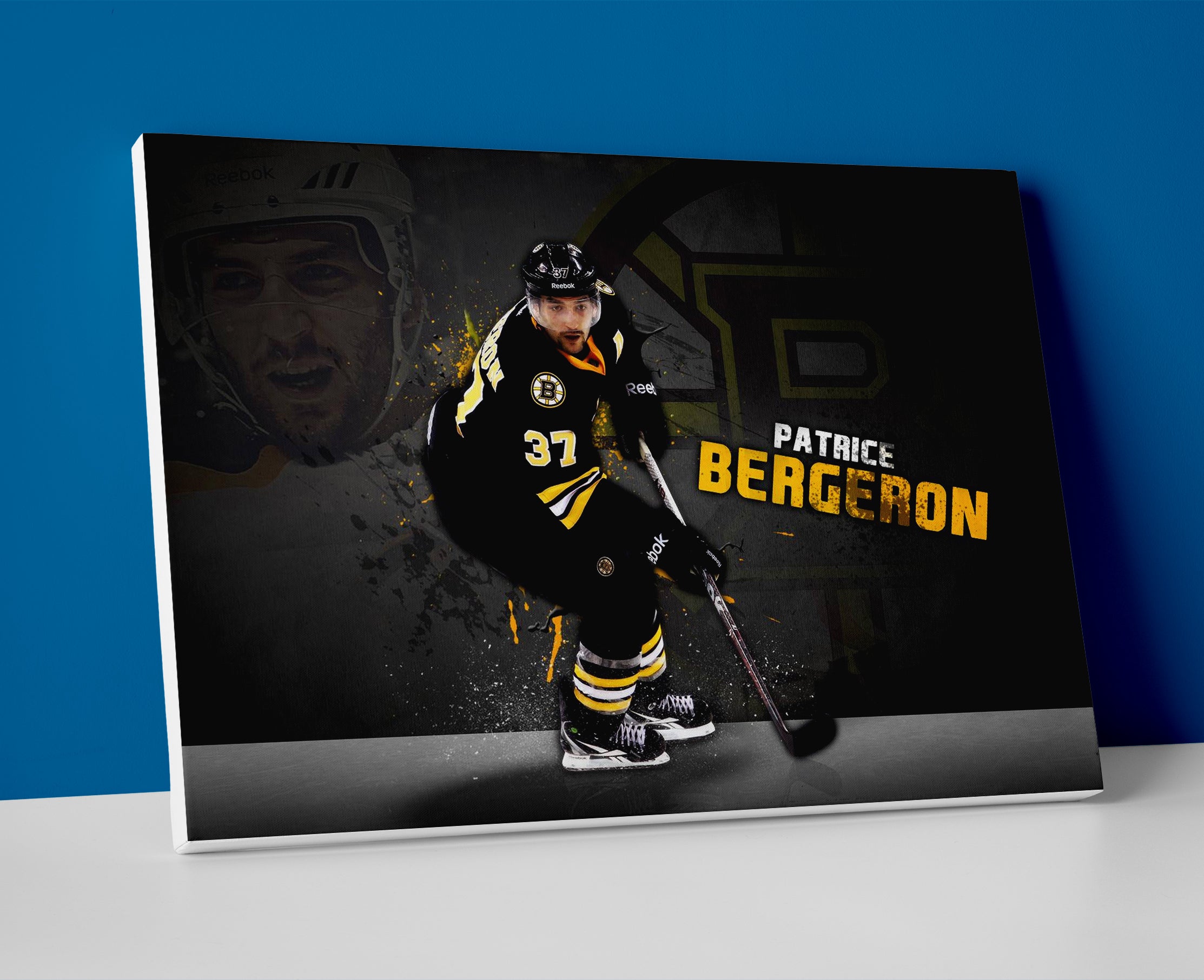 patrice bergeron poster canvas wall art bruins hockey artwork painting
