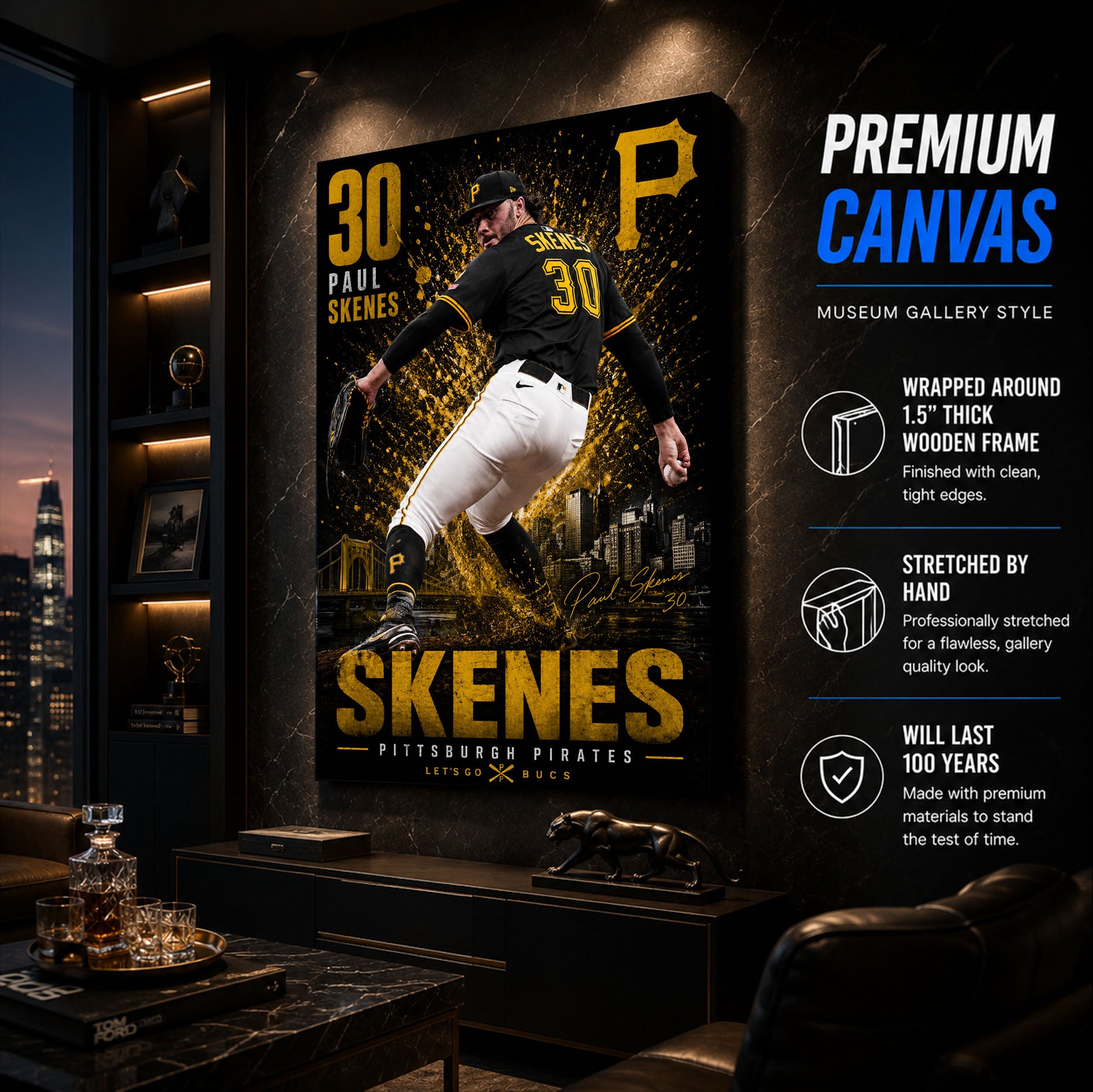 Paul Skenes Pirates Poster or Canvas Wall Art