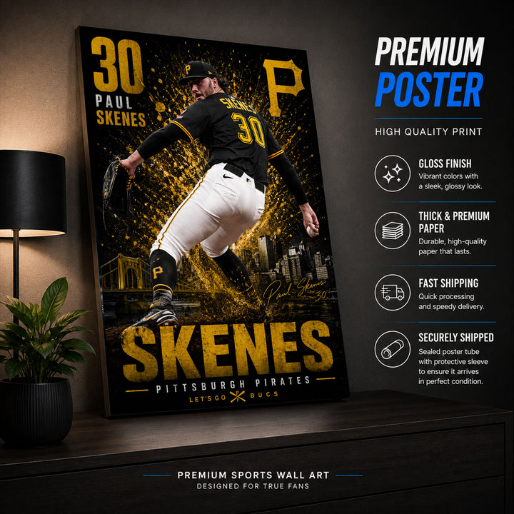 Paul Skenes Pirates Poster or Canvas Wall Art