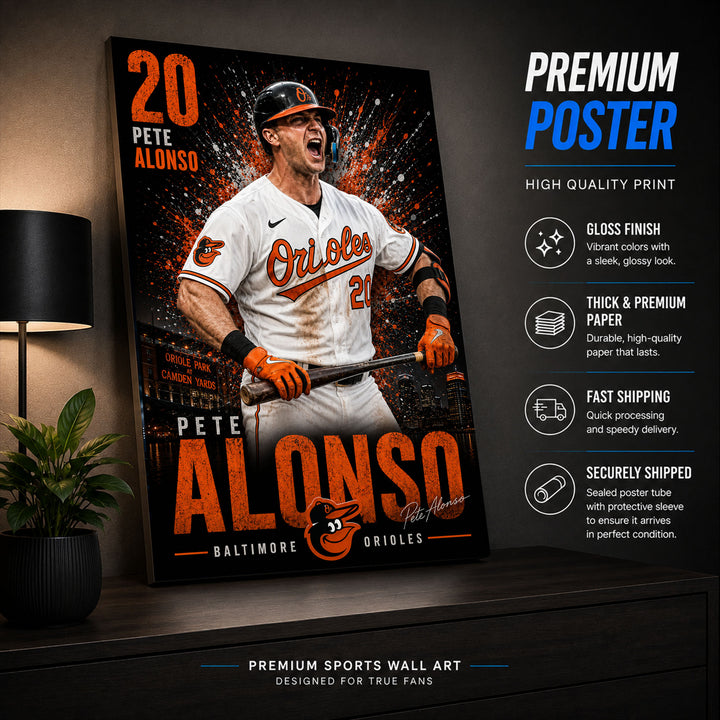 Pete Alonso Orioles Poster or Canvas Wall Art