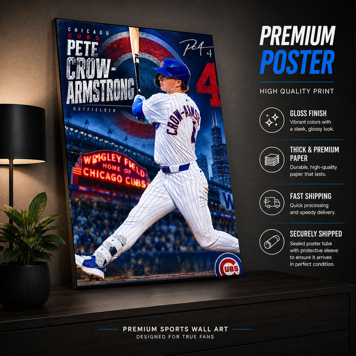 Pete Crow-Armstrong Cubs Poster or Canvas Wall Art