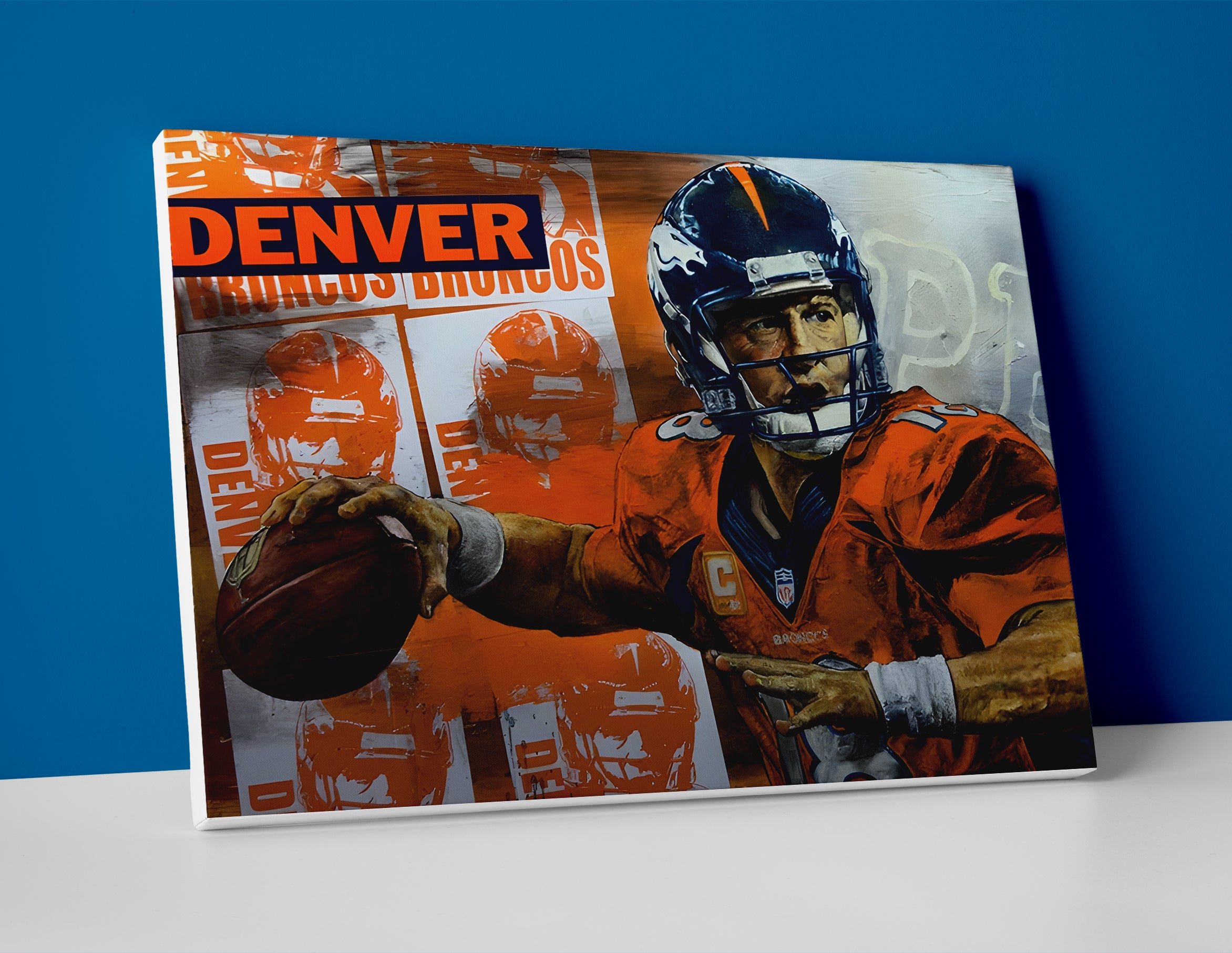 Peyton Manning Painting Poster or Canvas Wall Art