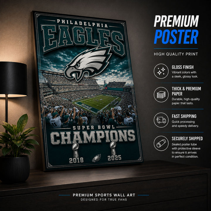 Philadelphia Eagles Stadium Fan Poster or Canvas Wall Art