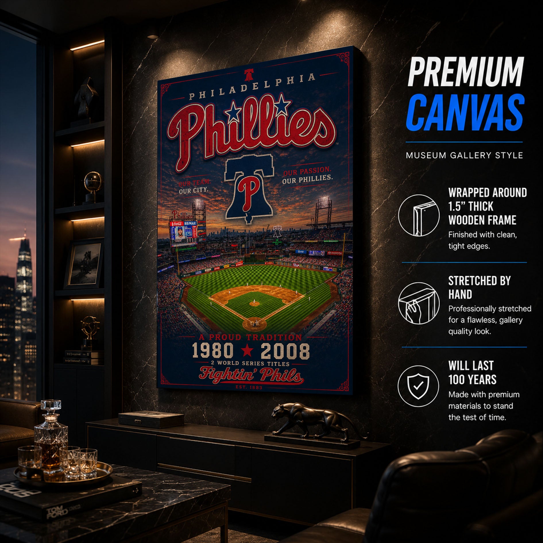 Philadelphia Phillies Stadium Fan Poster or Canvas Wall Art
