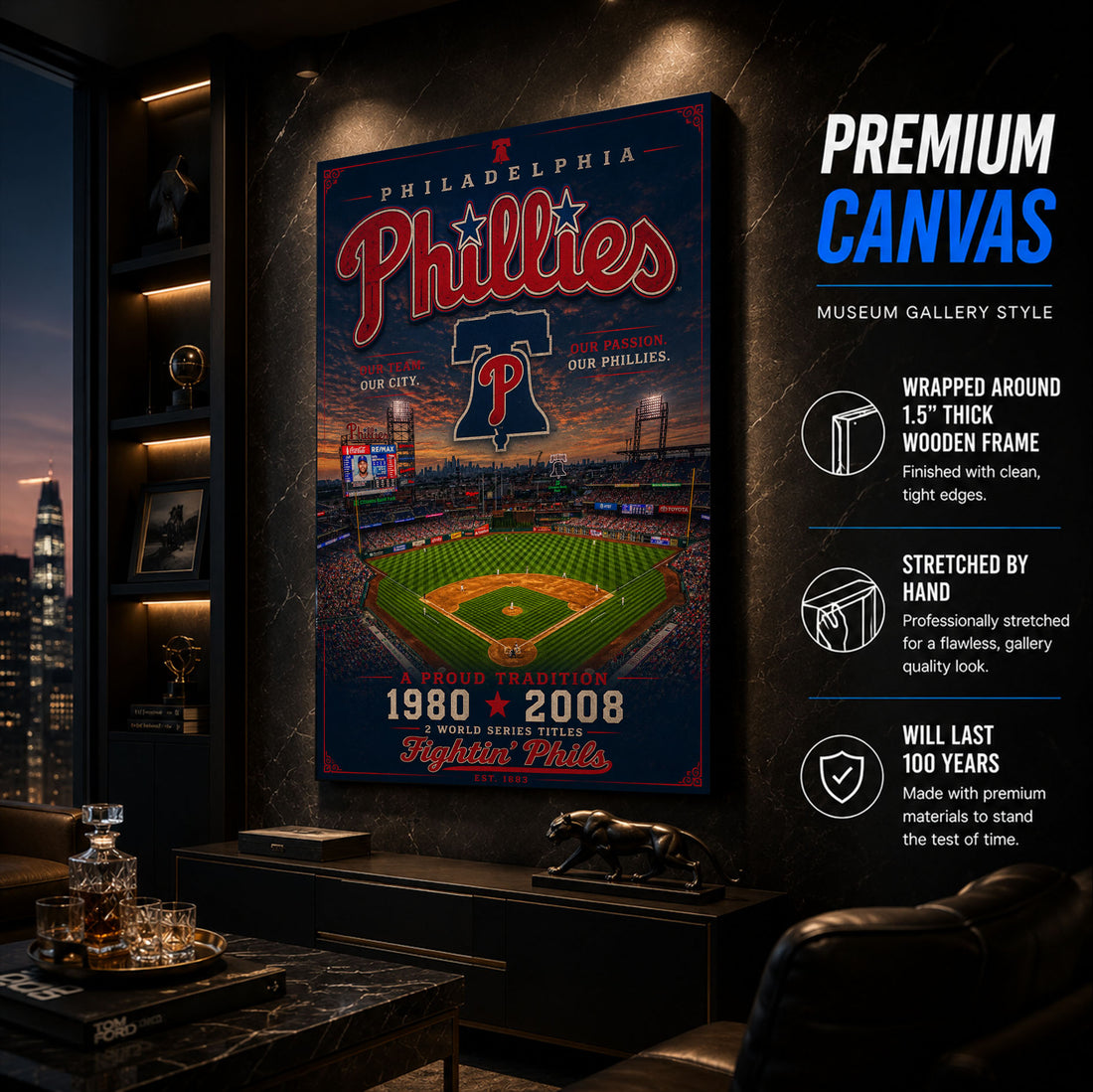 Philadelphia Phillies Stadium Fan Poster or Canvas Wall Art