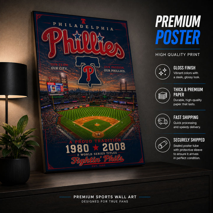 Philadelphia Phillies Stadium Fan Poster or Canvas Wall Art