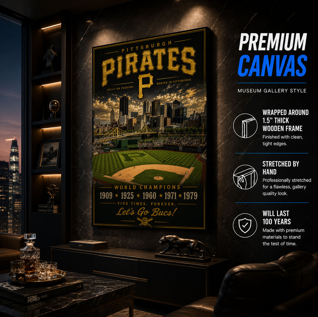 Pittsburgh Pirates Stadium Fan Poster or Canvas Wall Art