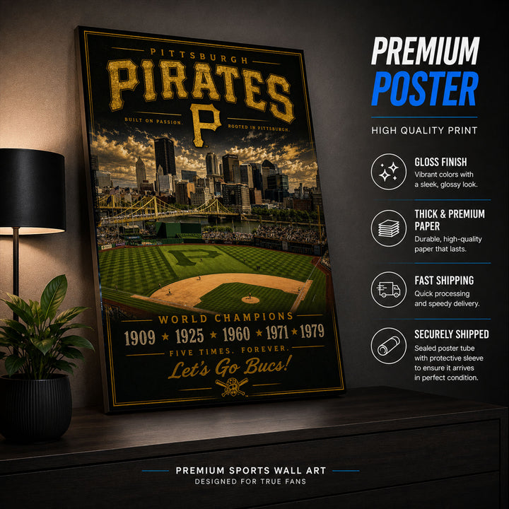 Pittsburgh Pirates Stadium Fan Poster or Canvas Wall Art