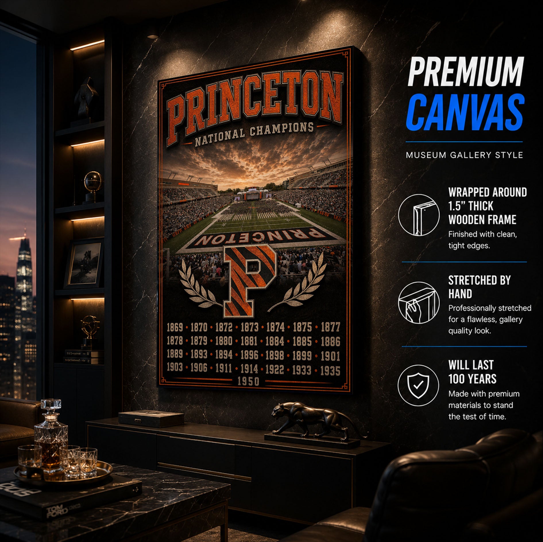 Princeton Football Stadium Fan Poster or Canvas Wall Art