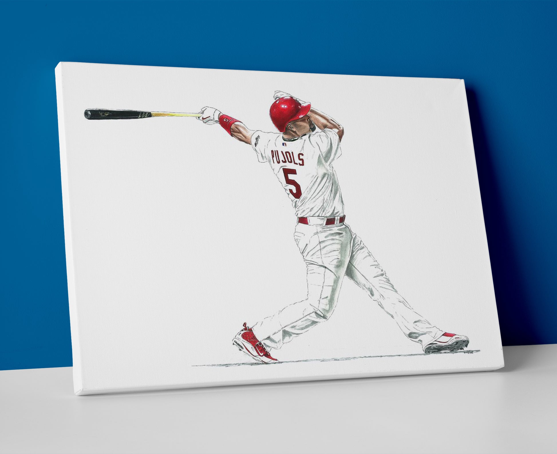 albert pujols swing poster canvas wall art cardinals