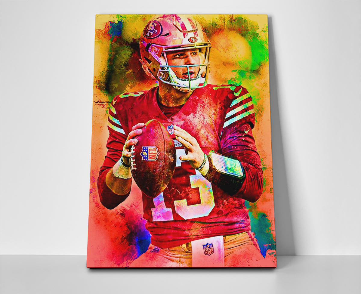 brock purdy poster canvas painting wall art artwork
