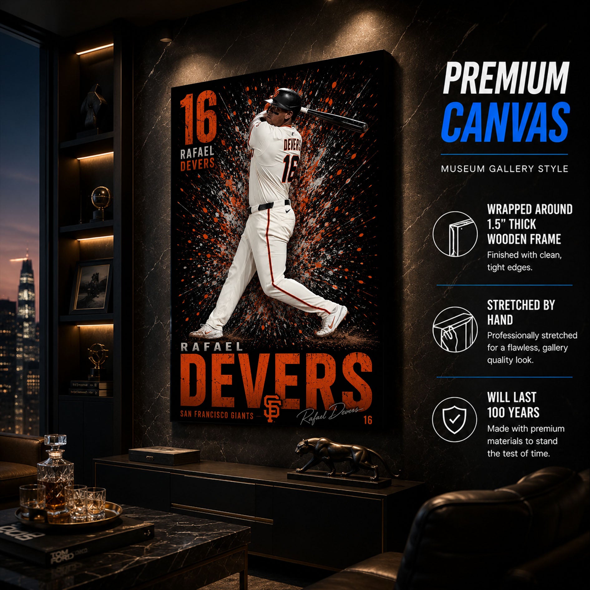 Rafael Devers Giants Poster or Canvas Wall Art