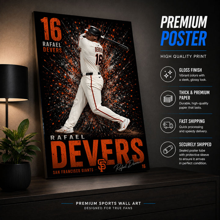 Rafael Devers Giants Poster or Canvas Wall Art