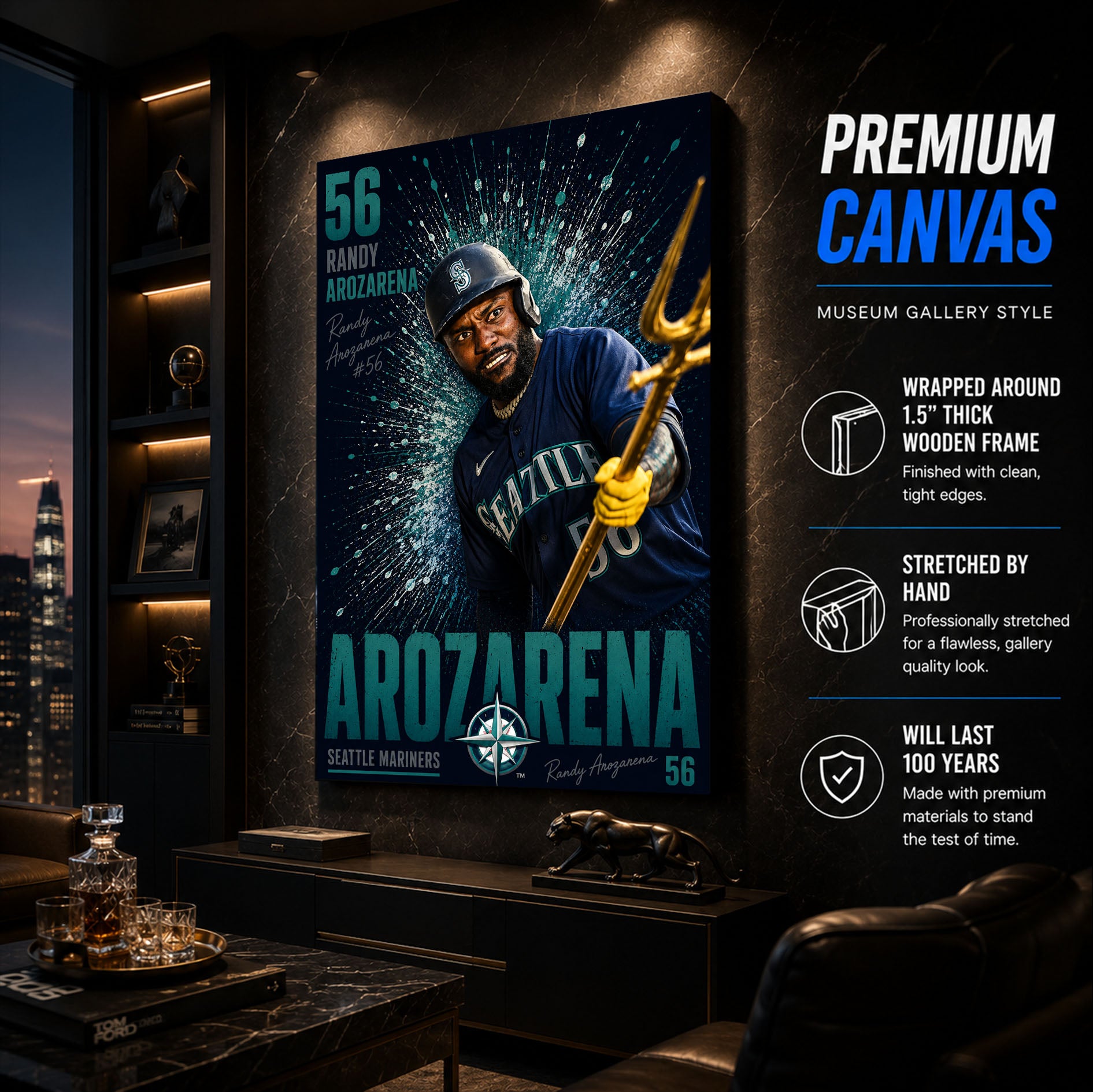 Randy Arozarena Mariners Poster or Canvas Wall Art