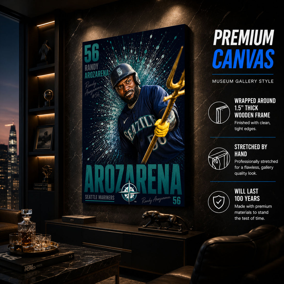 Randy Arozarena Mariners Poster or Canvas Wall Art