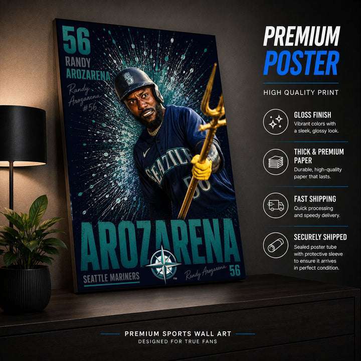 Randy Arozarena Mariners Poster or Canvas Wall Art