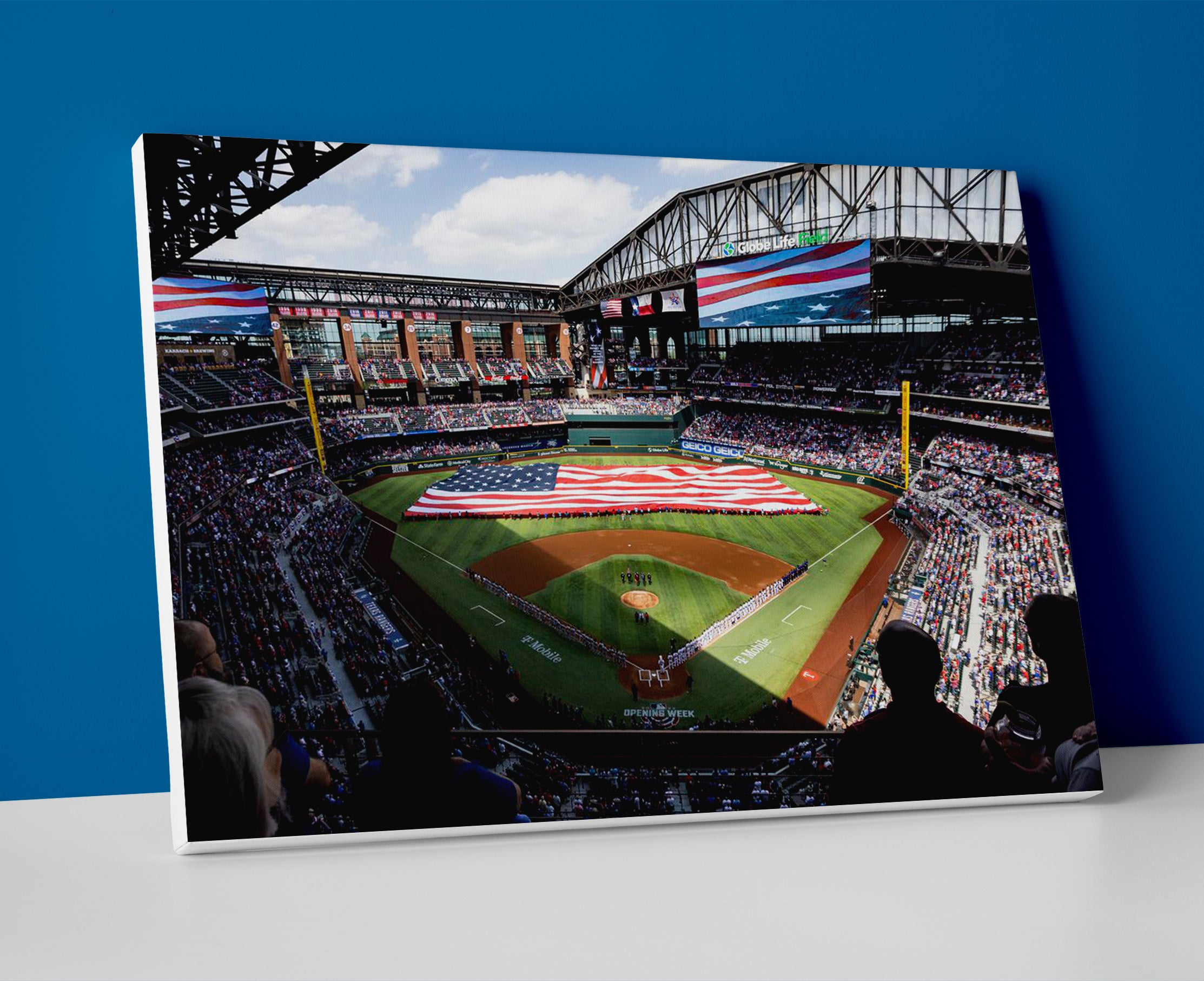 texas rangers stadium poster canvas wall art painting artwork baseball