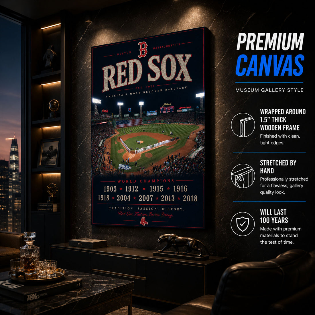 Boston Red Sox Stadium Fan Poster or Canvas Wall Art